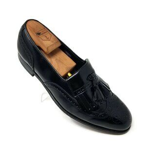 Florsheim Black Leather Tassel Kilt Brogue Wingtip Slip On Oxfords Shoes Mens 9M